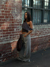 Kimmie polka dotted top - Brown/white