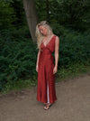 Marielle dress with flowers - Black/red