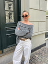 Elinor off shoulder knit - Grey