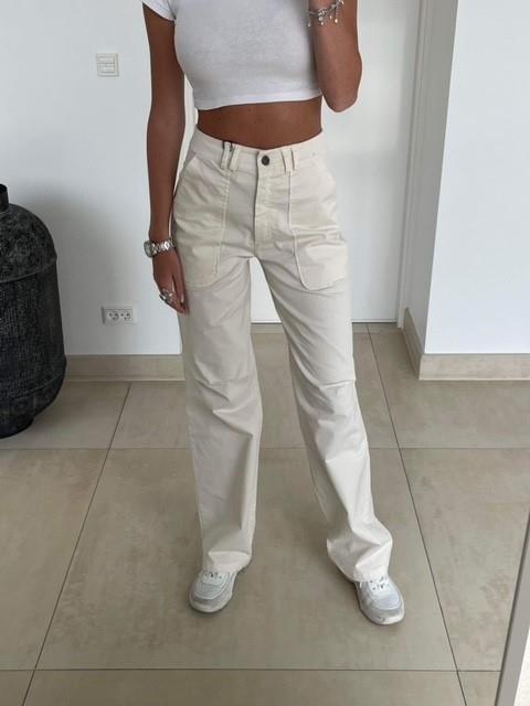 Camille canvas pants - off white