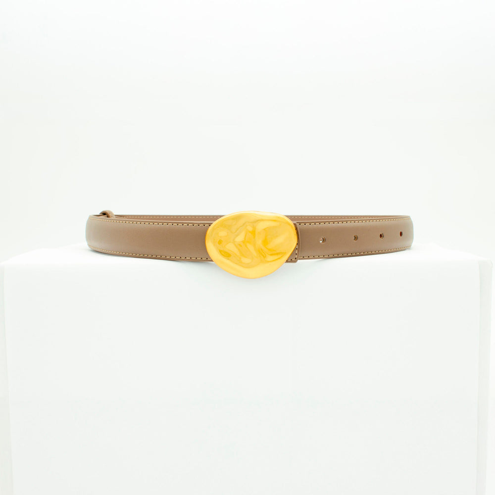 Refined belt - Taupe/gold