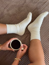 2-pack knitted socks - Beige/brown