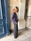 Simona 2 ways tie blouse - Navy