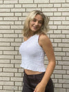 Ditte one shoulder top - white