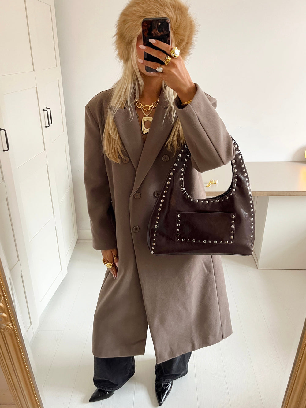 Alva oversized coat - Taupe
