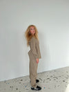 Zuri shirt with stripes - Khaki/beige