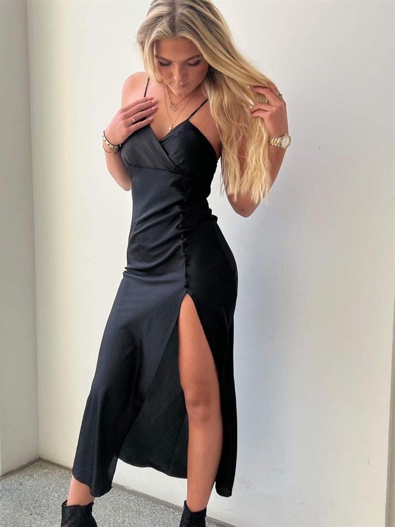 Lelo satin dress - Black