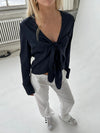 Freja satin blouse - Navy