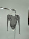 Leah blouse with open back - light grey