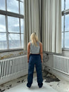Matilde W linen pants - Navy