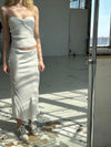 Gabrielle satin skirt - white