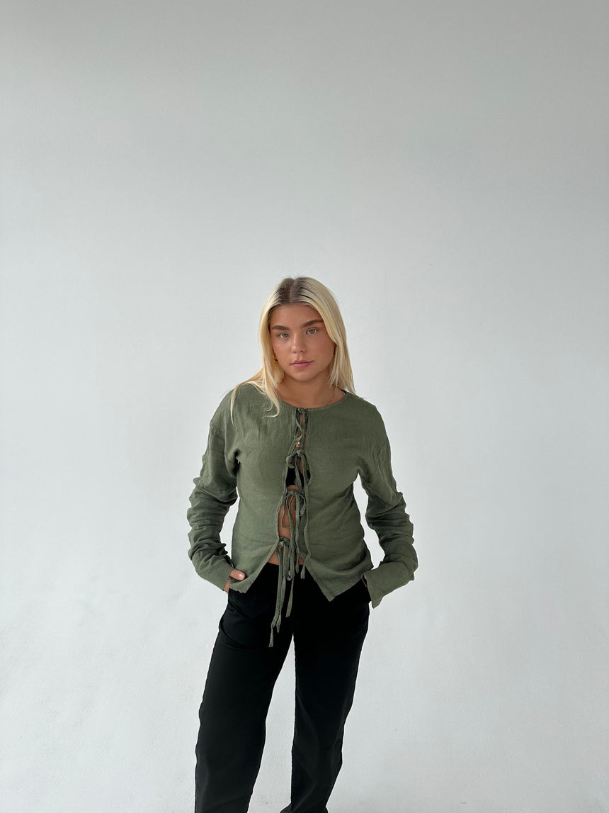Angel linen blouse - khaki