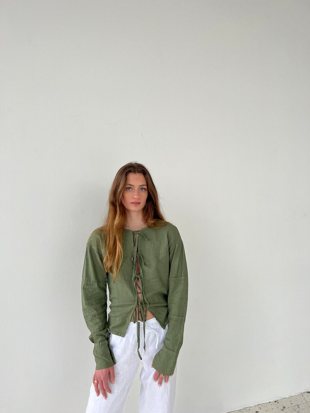 Angel linen blouse - khaki