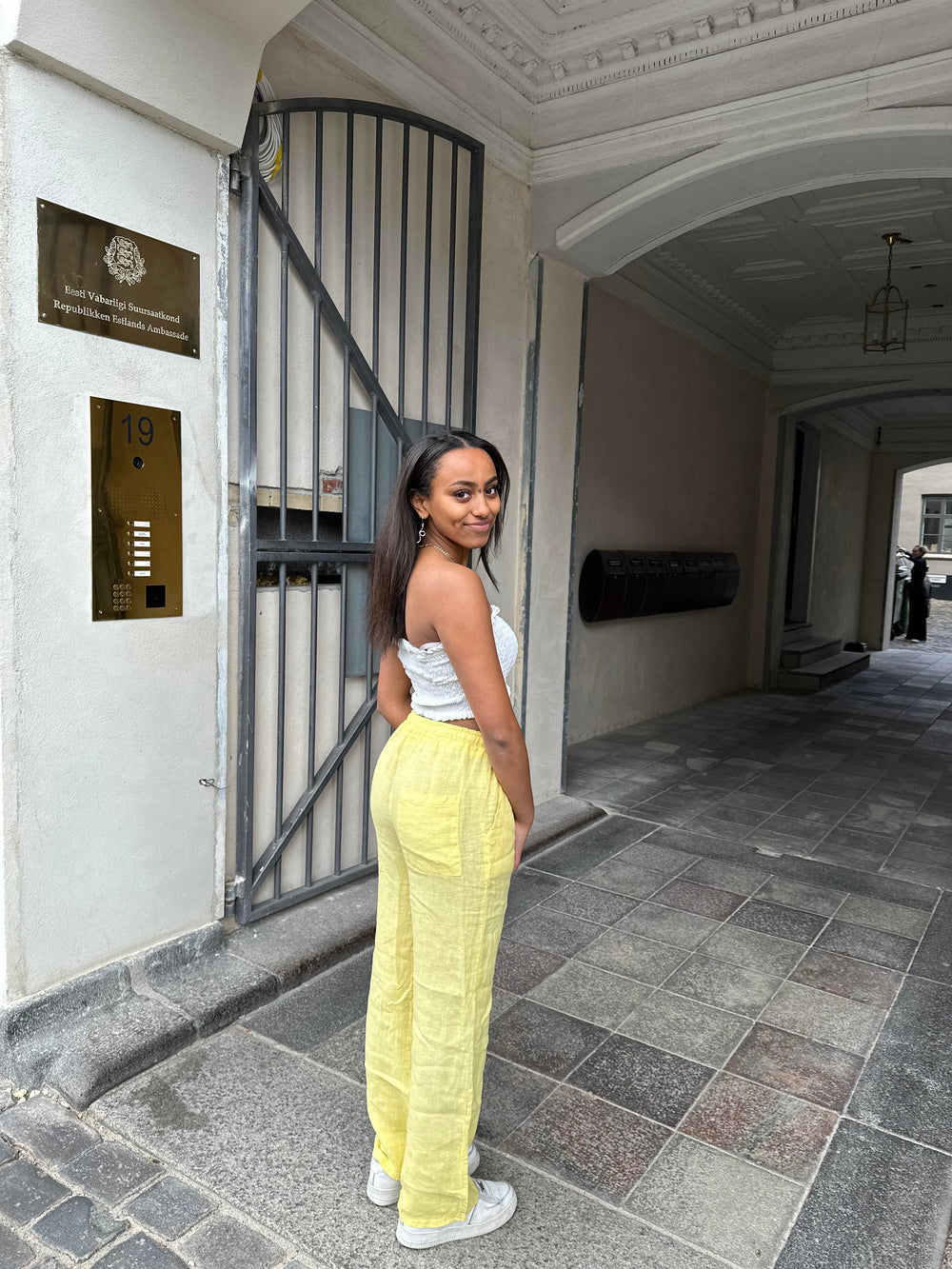 Signe linen pants - Yellow