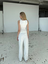 Lisette oversized suit pants in corduroy - Off-white