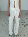 Lisette oversized suit pants in corduroy - Off-white