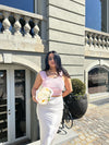 Gabrielle satin skirt - white