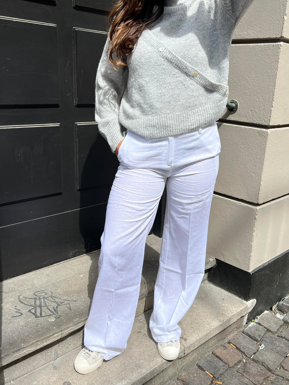Keta suit pants in linen - White