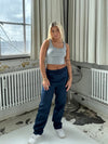 Matilde W linen pants - Navy