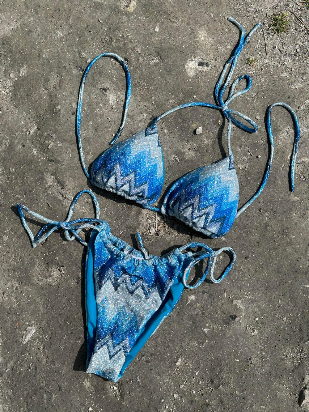 Breezy glitter bikini - Blue