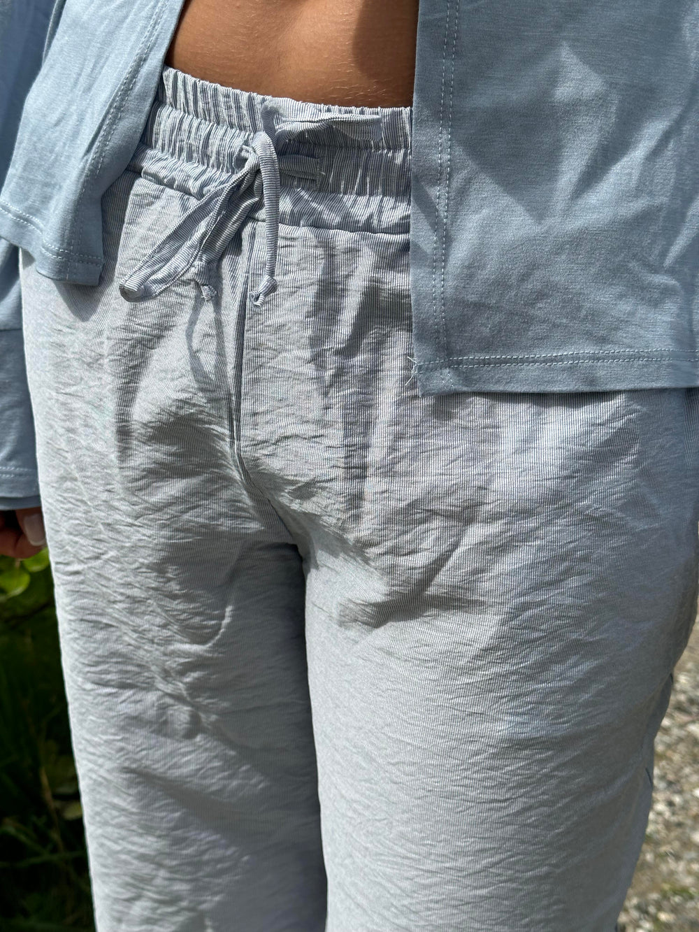 Anila pants with stripes - Blue/white