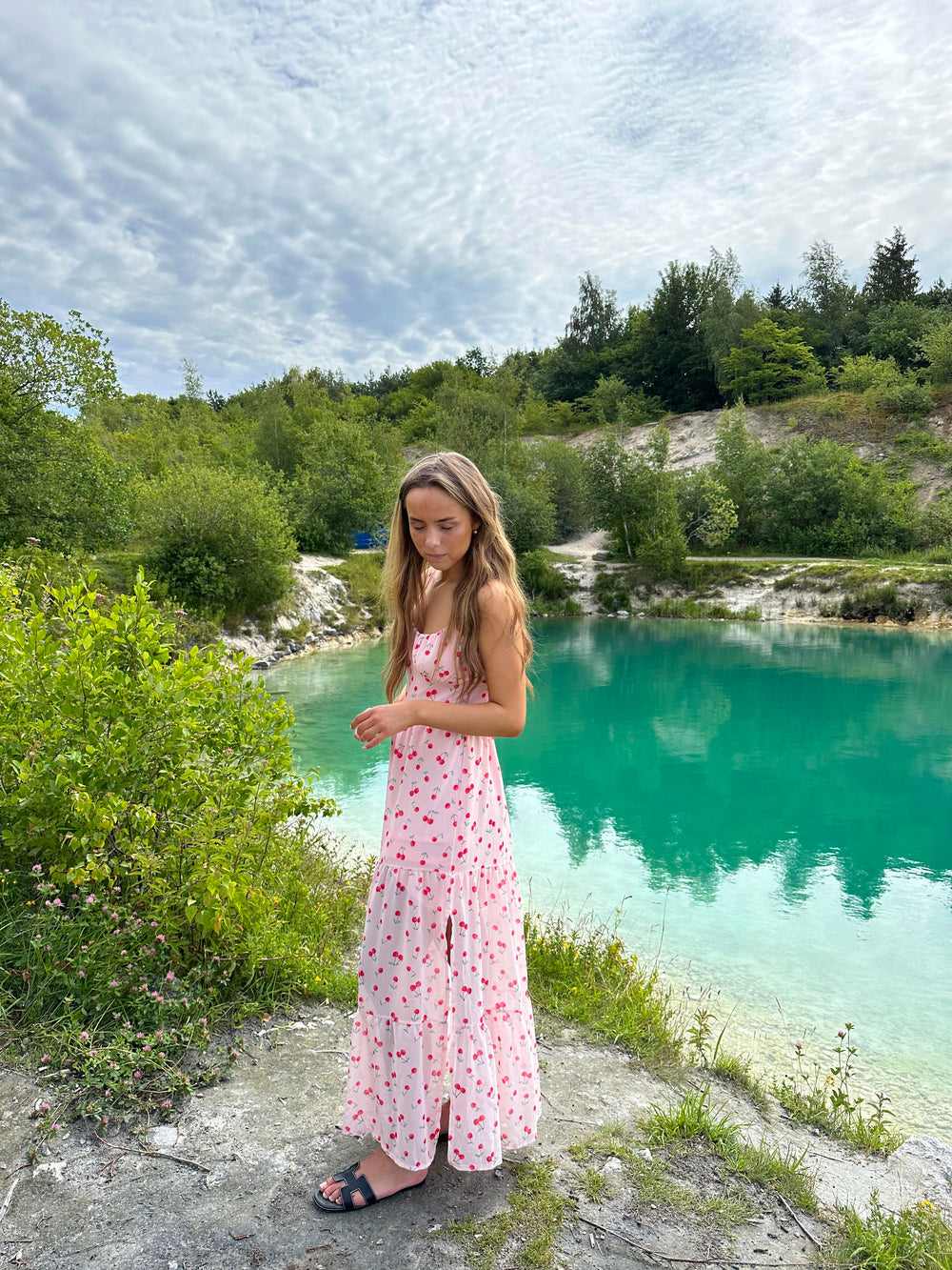 Mirelle maxi dress with cherries