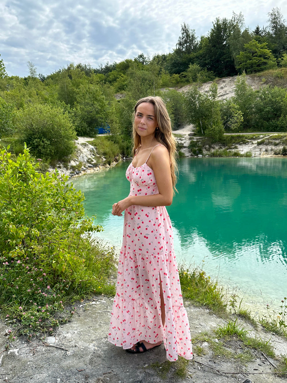 Mirelle maxi dress with cherries