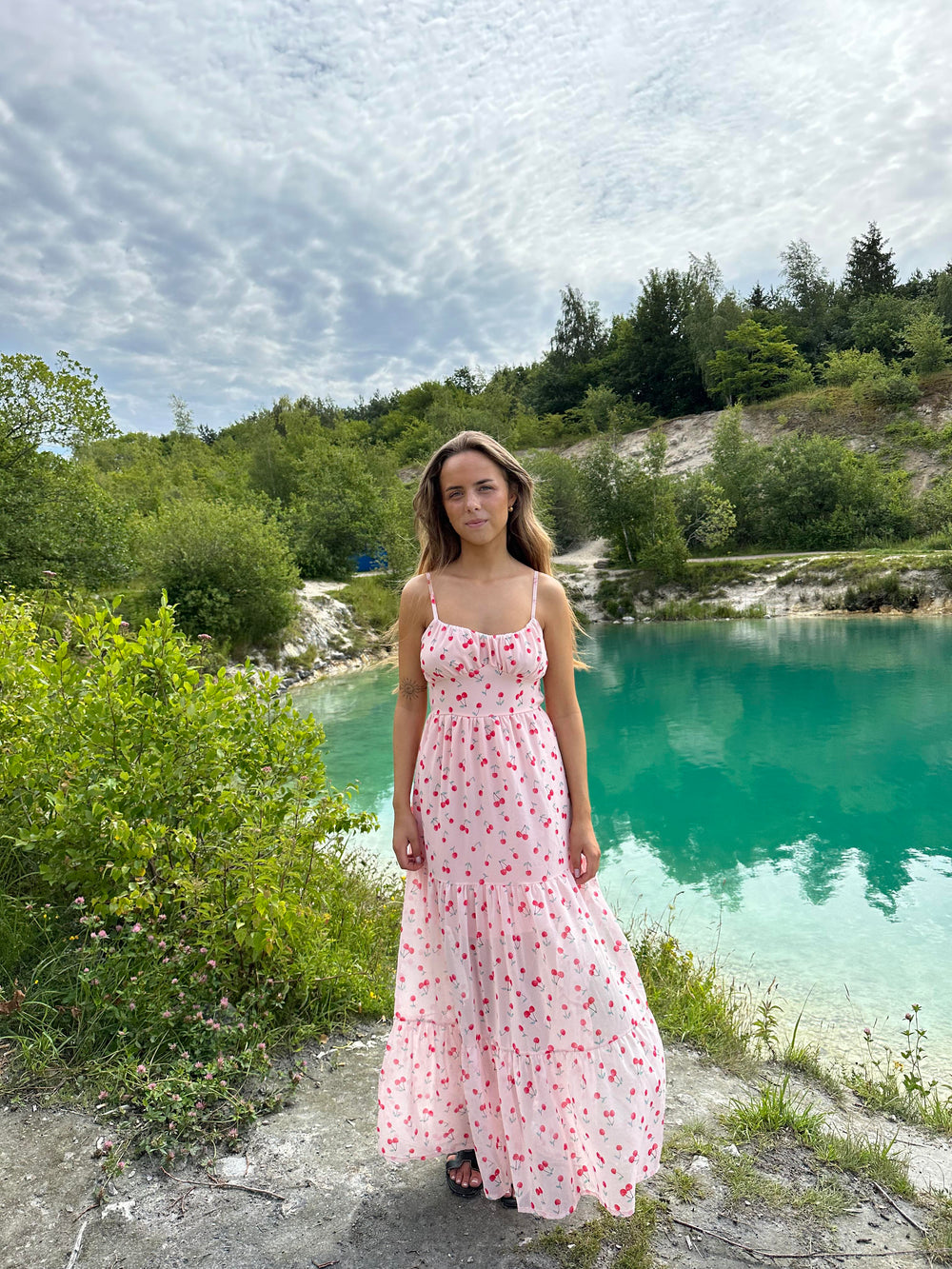 Mirelle maxi dress with cherries