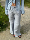 Anila pants with stripes - Blue/white