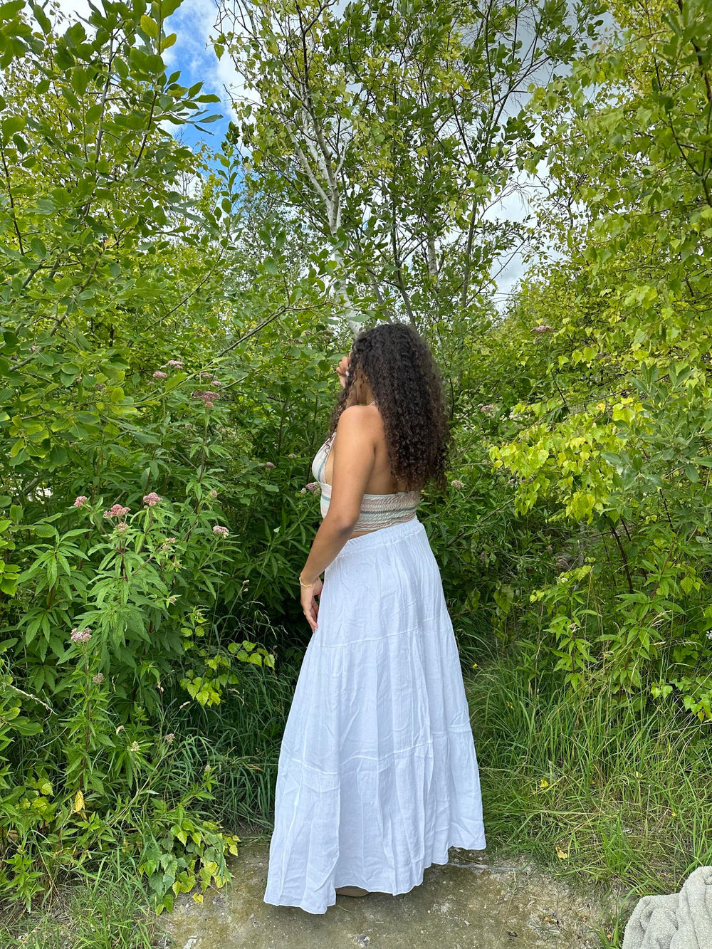 Kiera long skirt - White