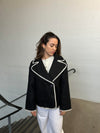 Adele stitching jacket - Black