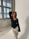 Denisi satin blouse - Black