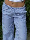 Adina low waisted pants with stripes - Blue