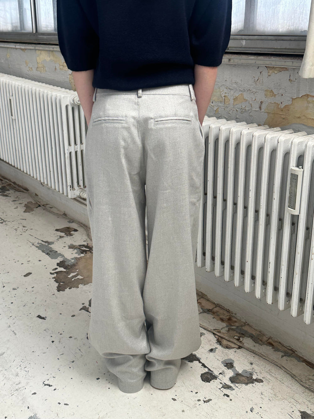 Donna oversized glitter pants - Light grey