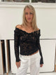 Bodil long sleeve lace blouse - Black