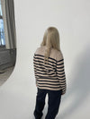 Xenia cardigan with stripes - Beige/black