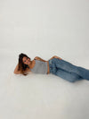 Ila rhinestone strap top - Grey