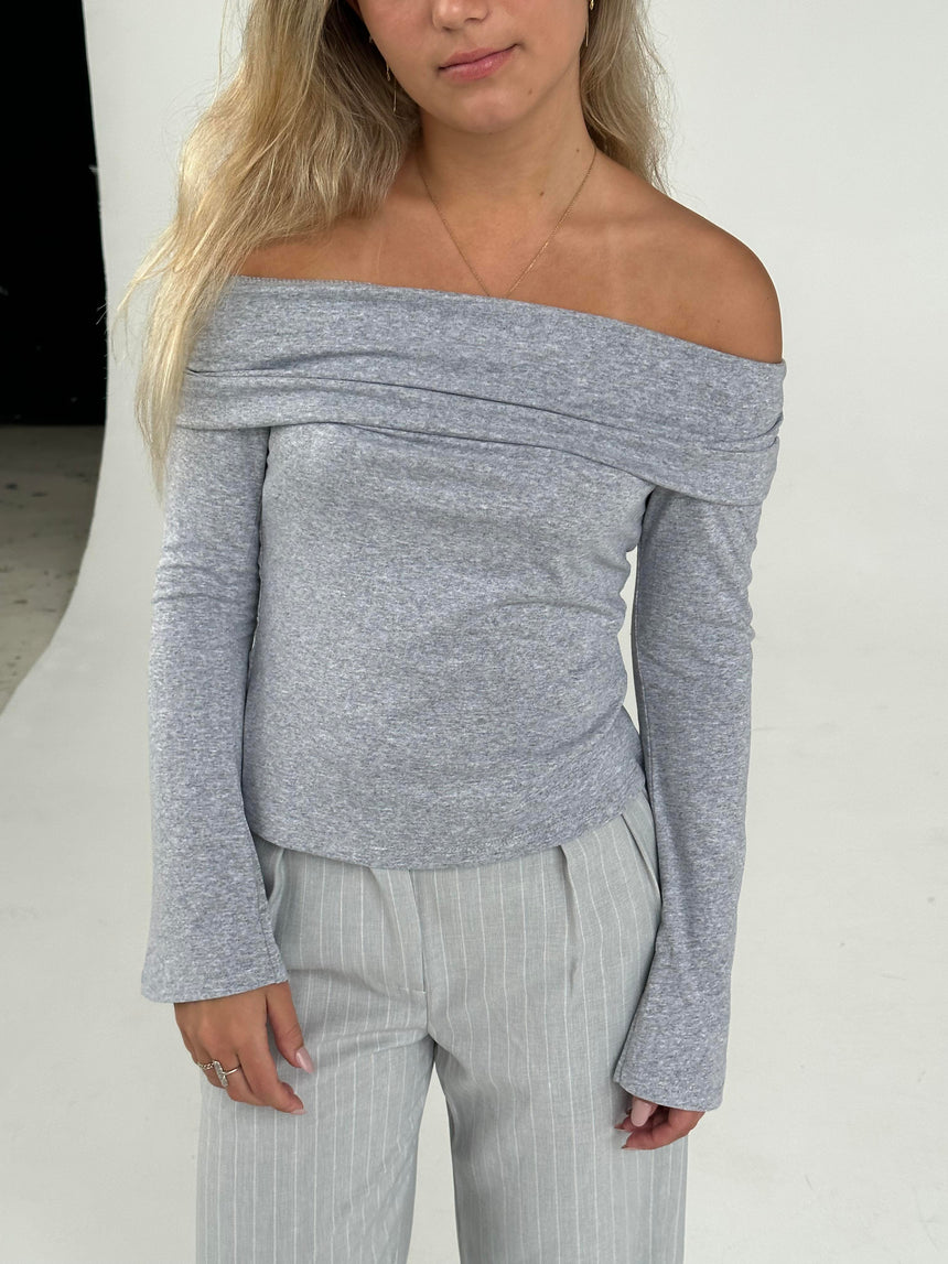 Alicia off-shoulder blouse - Grey