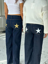 Oversized star jeans - White stars