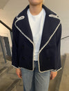 Adele stitching jacket - Navy