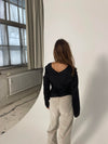 Denisi satin blouse - Black