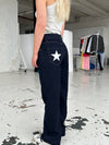 Oversized star jeans - White stars