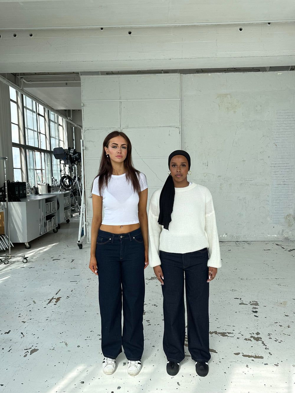Oversized star jeans - White stars