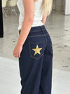 Oversized star jeans - Gold stars