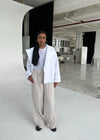 Milana linen pants - beige/white stripes