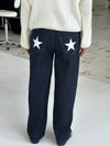Oversized star jeans - White stars