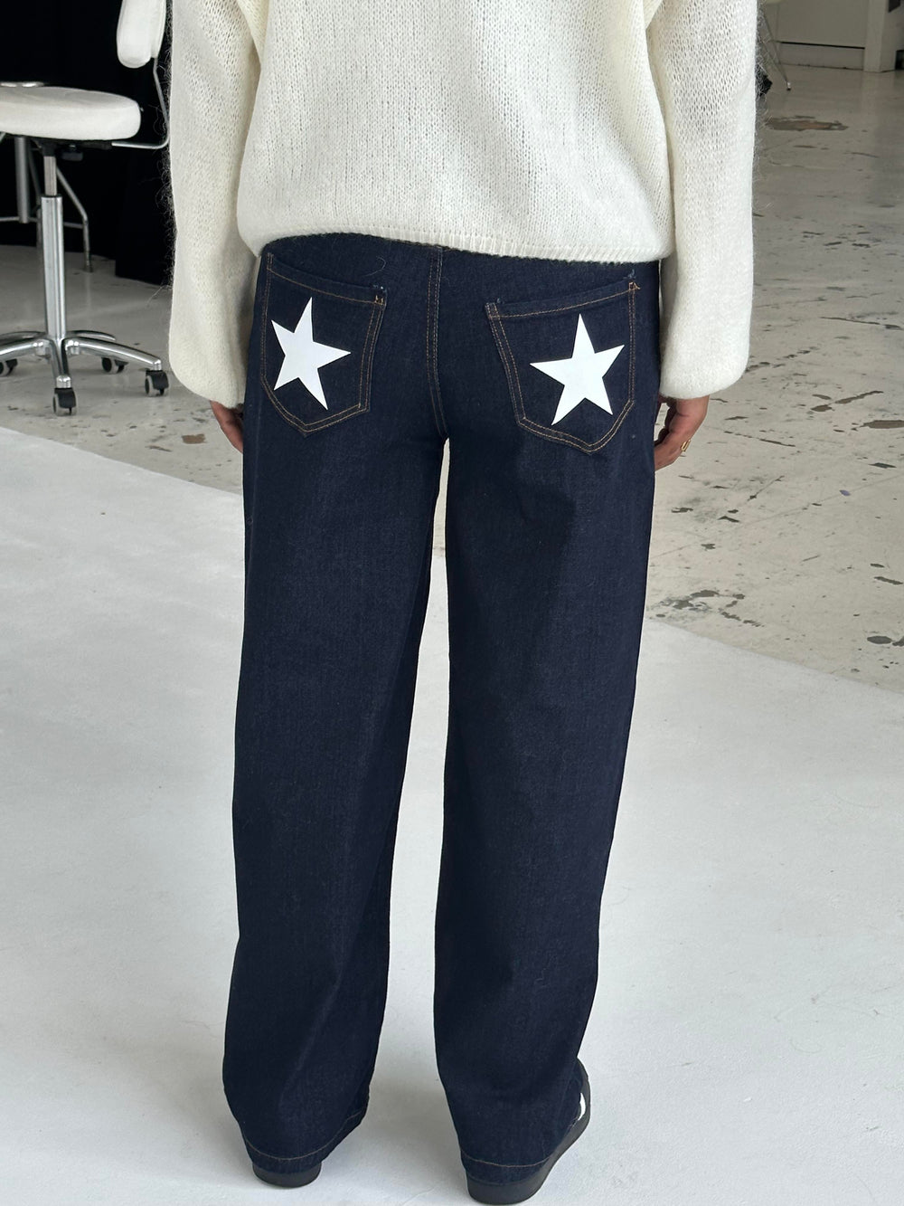 Oversized star jeans - White stars