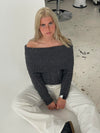 Theresa off-shoulder knit - Grey