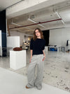 Arabella knitted t-shirt - Navy