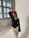 Denisi satin blouse - Black